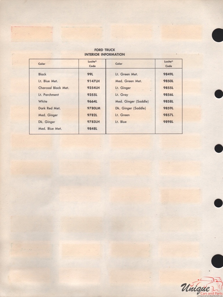 1971 Ford Paint Charts Truck DuPont 4